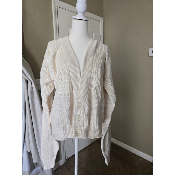Vintage Cacharel V Neck Button Front Chunky Knit Sweater Women's XL - Picture 3 of 10